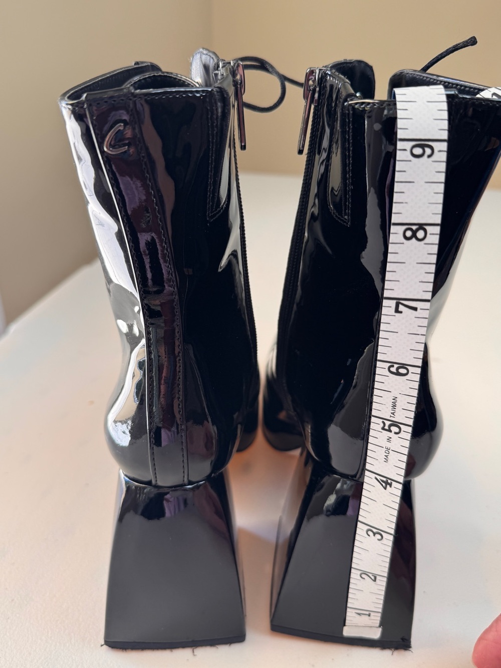 Circa by Sam Edelman Black Patent Platform Boots Size 8 5” Heel - Picture 7 of 14